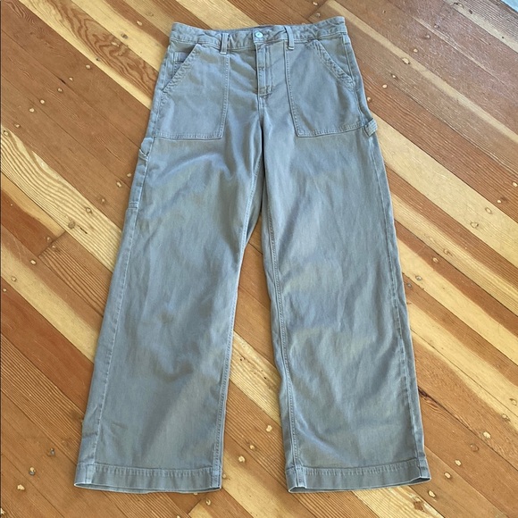 American Eagle Outfitters Tan Super High Rise Baggy Wide Leg Carpenter Pants 10 - Picture 1 of 8